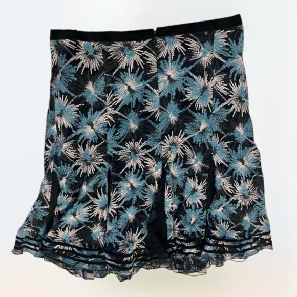 Shin Choi Women’s Starburst Embroidered Wool Blend Cashmere Teal Black size 4 - Picture 3 of 4